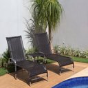 Ver imagem 5 de Jogo de 4 Cadeiras e Mesa Floripa em Alumínio com 2 Espreguiçadeiras Roma Trama Original