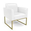 Ver imagem 4 de Sofá Namoradeira com Poltrona Base Industrial Dourado Marisa Corano Branco D03 - D'Rossi