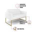 Ver imagem 6 de Sofá Namoradeira com Poltrona Base Industrial Dourado Marisa Corano Branco D03 - D'Rossi