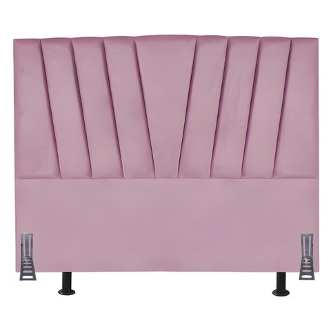 Cabeceira Estofada Solteiro 90 Cm Ludmilla em Veludo com Frame:rosa