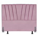 Ver imagem 1 de Cabeceira Estofada Solteiro 90 Cm Ludmilla em Veludo com Frame:rosa