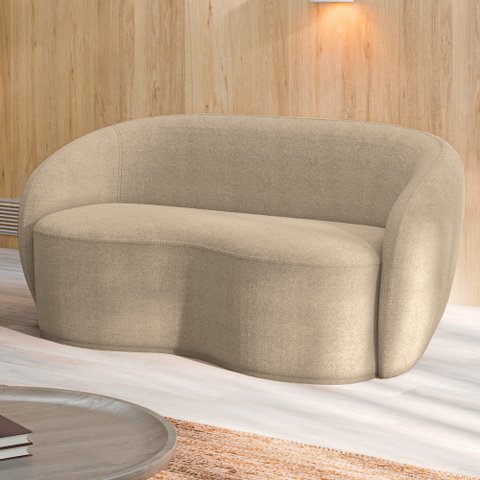 Sofá Decorativo 1,80cm 2 Lugares Íbis Bouclê Bege G33 - Gran Belo