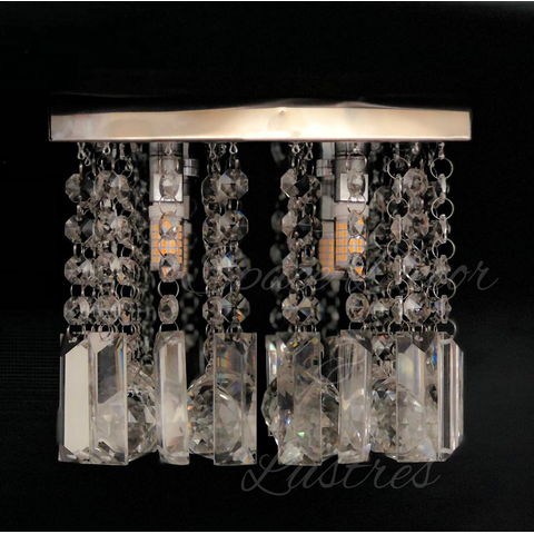 Lustre de Cristal Cascata K9 Base Inox para Sala de Estar:10cm