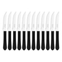 Ver imagem 1 de Kit 12 Facas de Mesa Churrasco Tramontina Leme Inox Cabo Preto