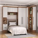 Ver imagem 1 de Quarto Completo Viena 7 Portas 4 Gavetas 5 Peças Marrom/Nogal/Branco