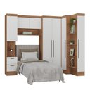 Ver imagem 5 de Quarto Completo Viena 7 Portas 4 Gavetas 5 Peças Marrom/Nogal/Branco