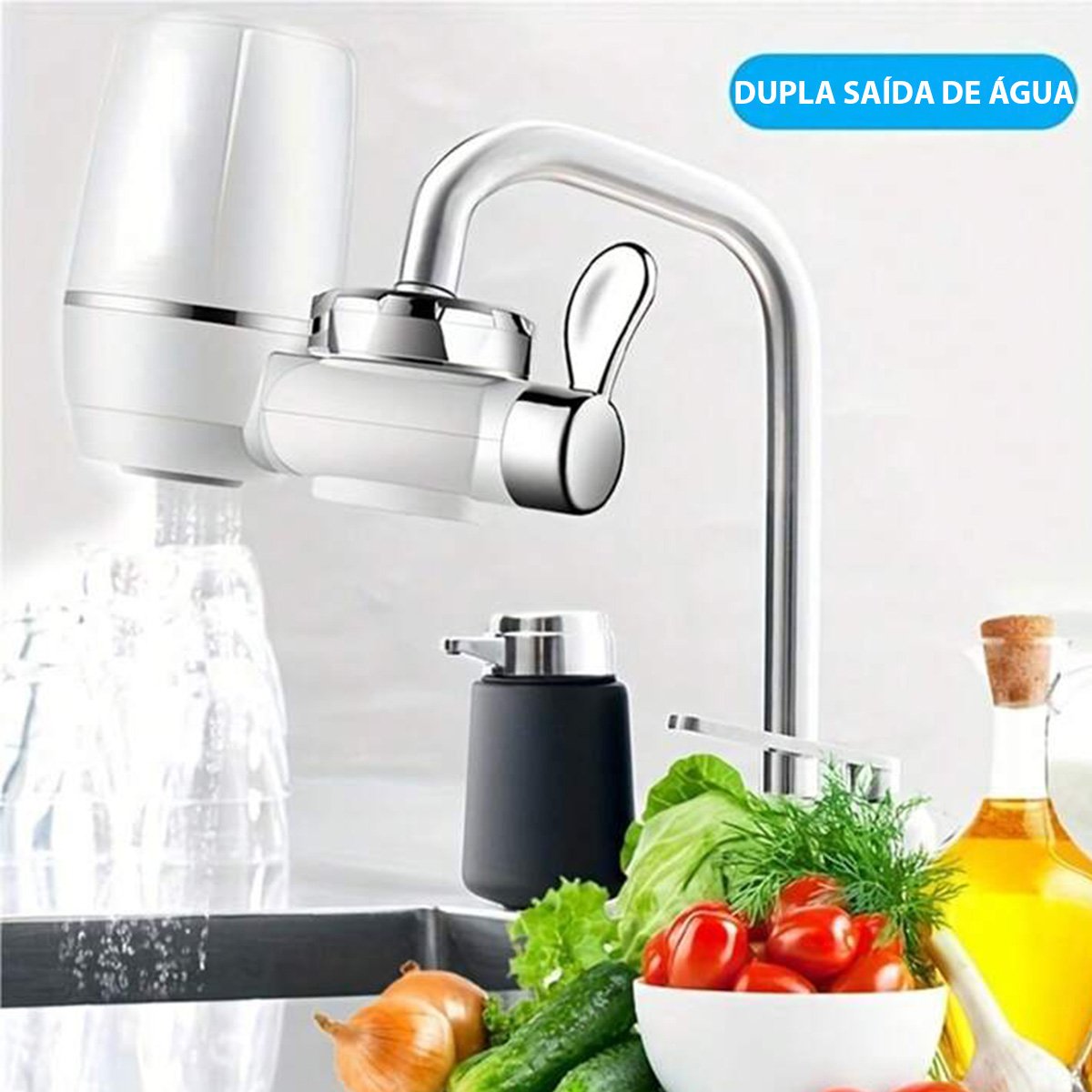 Filtro Purificador Agua Pia Torneira Potavel Limpa Adaptador Universal Filtra Bancada Cozinha Banhei - 8