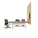 Ver imagem 4 de Mesa de Reunião Industrial 2,0m e Painel de Tv Escritório F5 Cor:macadâmia com Branco