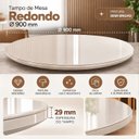 Ver imagem 3 de Tampo para Mesa de Jantar Redondo de Madeira Vidro 90cm