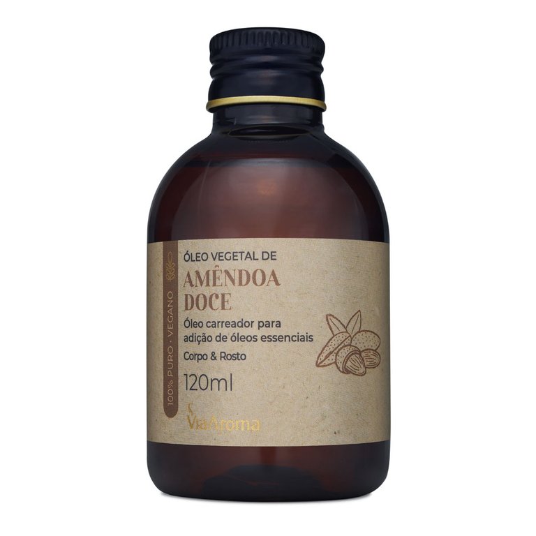Óleo Vegetal de Amêndoa Doce Via Aroma 120ml - Amêndoa Doce