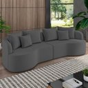 Ver imagem 2 de Sofá 3 Lugares Orgânico Sala de Estar Living 250cm Ekos K01 Veludo Cinza - Lyam Decor