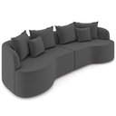 Ver imagem 1 de Sofá 3 Lugares Orgânico Sala de Estar Living 250cm Ekos K01 Veludo Cinza - Lyam Decor