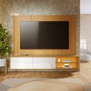 Ver imagem 1 de Rack Bancada e Painel Amalfi para Tv até 65 Polegadas com Pés de Metal Naturale Off White Colibri
