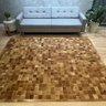 Tapete de Couro Tons Caramelo 200x300 Placa 7 Cm Quadriculado - 2