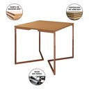 Ver imagem 3 de Conjunto de Mesa Industrial Base Cobre Tampo Quadrado 90cm Canela 4 Poltronas Estofadas Vermelho