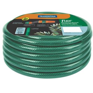 Mangueira Flex Tramontina Verde em Pvc 3 Camadas 25 M com Engates Rosqueados e Esguicho Tramontina