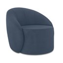 Ver imagem 6 de Poltrona Decorativa Orgânica Giratória Kit 2 Lua Suede Azul Mar D03 - D'Rossi
