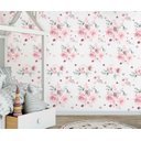 Ver imagem 3 de Papel de Parede Infantil Rolo 3m Adesivo Decoração Quarto Bebê Flores Rosas Delicadas