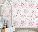 Ver imagem 3 de Papel de Parede Infantil Rolo 3m Adesivo Decoração Quarto Bebê Flores Rosas Delicadas