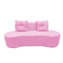 Ver imagem 3 de Sofá 2 Lugares Orgânico Curvo Madrid 150cm Suede Rosa Bebê