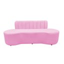 Ver imagem 4 de Sofá 2 Lugares Orgânico Curvo Madrid 150cm Suede Rosa Bebê