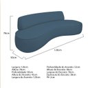 Ver imagem 3 de Sofá Curvo 2 Lugares Orgânico Escritório Recepção Sala Amsterdã 130cm Linho - Doce Sonho Móveis