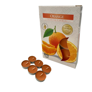 Kit 6 Velas Rechaud Difusor Flutuante Fondue 6 Hrs - Aromas:laranja