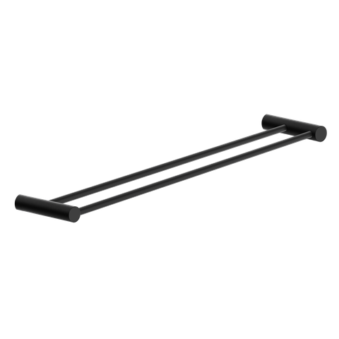 Toalheiro Duplo para Banheiro Preto Fosco Orion Grego Metal 70cm