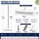 Ver imagem 5 de Escova de Limpeza 2 em 1 com Rodo Cabo Longo 112cm Cabeça Articulada Multiuso Piso Banheiro Cozinha