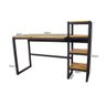 Mesa Escritório Escrivaninha Industrial com Estante Mel / Preto - 5