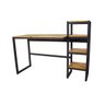 Mesa Escritório Escrivaninha Industrial com Estante Mel / Preto - 4