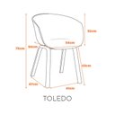 Ver imagem 2 de Kit com 2 Cadeiras Toledo Polipropileno com Base Aço e Acabamento Idêntico a Madeira - Fendi