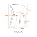 Ver imagem 2 de Kit com 2 Cadeiras Toledo Polipropileno com Base Aço e Acabamento Idêntico a Madeira - Fendi