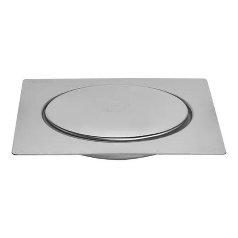 Ralo Inox Para Piso Click Cromado 15x15 Cm