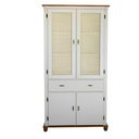 Ver imagem 2 de Cristaleira de Madeira com Rattan 4 Portas 1 Gaveta - Nude Laca com Tampo e Base Imbuia Glazer