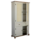 Ver imagem 3 de Cristaleira de Madeira com Rattan 4 Portas 1 Gaveta - Nude Laca com Tampo e Base Imbuia Glazer