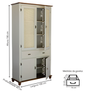 Ver imagem 4 de Cristaleira de Madeira com Rattan 4 Portas 1 Gaveta - Nude Laca com Tampo e Base Imbuia Glazer