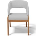 Ver mais imagens de Kit 03 Cadeiras de Jantar e Estar Living Estofada Lince L02 Linho Cinza - Lyam Decor