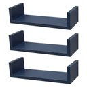 Ver imagem 1 de Kit 3 Prateleiras U 30 x 10cm azul Suporte Invisível
