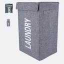 Ver imagem 1 de Cesto de Roupa Suja Multiuso Dobrável 60L Tecido Oxford 600D Cinza Kangur
