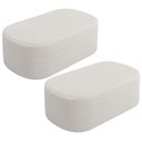 Ver imagem 1 de Kit 02 Puffs Decorativos Orgânico para Living Quarto 100cm Doha W01 Bouclê Cru - Lyam Decor