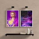 Ver imagem 2 de Kit 2 Quadros Mestre Saint Germain- Chama Violeta 24x18cm - com Vidro:madeira Branca