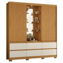 Ver imagem 1 de Guarda Roupa Solteiro Atena 2 Portas 6 Gavetas Flex Cinamomo/off White com Led – Móveis Albatroz