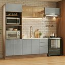 Ver imagem 1 de Armário de Cozinha Completa 270 X 60 cm Rustic/Cinza Lux Madesa 08