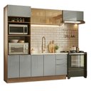 Ver imagem 2 de Armário de Cozinha Completa 270 X 60 cm Rustic/Cinza Lux Madesa 08