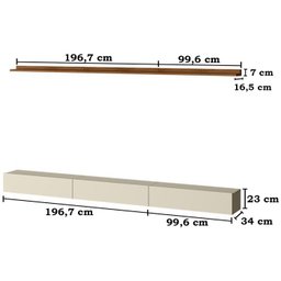 Painel Ripado Placa Tv 85 Projetta 265x300 Cinamo Mell Off White Mbl - 4 Painel Ripado Placa Tv 85 Projetta 265x300 Cinamo Mell Off White Mbl - 4