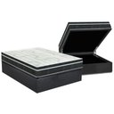 Ver imagem 1 de Cama Box Baú Casal: Colchão Molas Bonnel Orthoflex Venezia + Base Crc Suede Gray(138x188)
