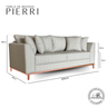 Sofá Pierri | Base de Madeira & Tecido Acquablock Impermeável | Medida 220cm | Linhão Bege - 4