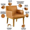 Ver imagem 6 de Poltrona Decorativa para Sala de Estar Base Mel Beatriz W01 Couríssimo Whisky - Lyam Decor