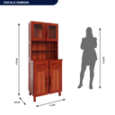 Ver imagem 5 de Armario para Cozinha 4 Portas Aracaju Vermelho/Mel